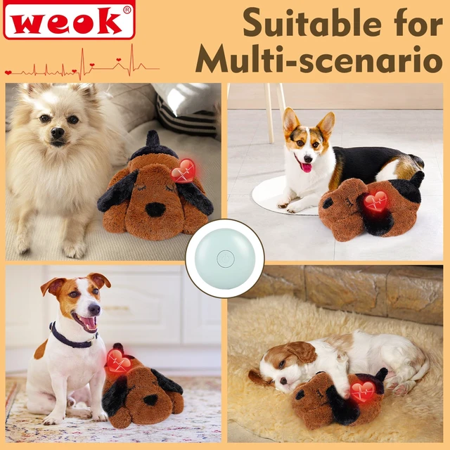 Alt view image 6 of 7 - Heartbeat Puppy for Dogs, Helps for Anxiety Relief and Calming, Stuffed Animal Anxiety Calming Behavioral Puppy Heartbeat Toy Sleep aid for Cats Petsfor Small Breeds