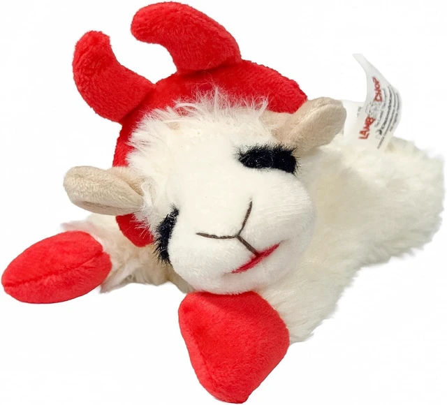 Main image of Lamb Chop Dog Plush Toy with Santa Hat - Squeaky Toy | For All Dogs, Extra Soft Plush Stuffed Animal Toy For Cuddling And Playing, Cute Pet Toy 6 Cream