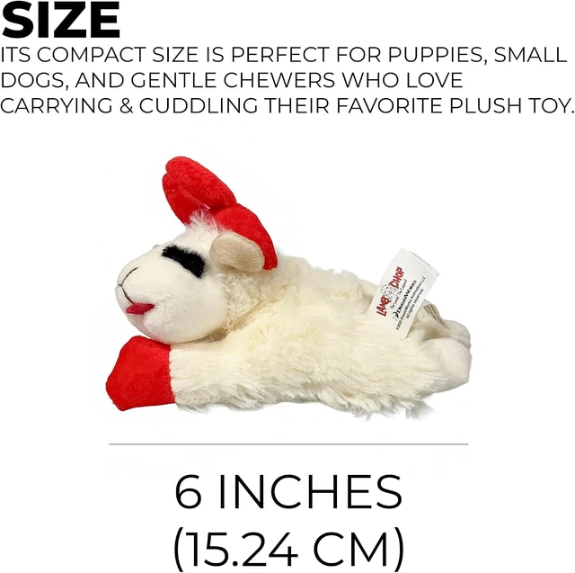 Alt view image 2 of 5 - Lamb Chop Dog Plush Toy with Santa Hat - Squeaky Toy | For All Dogs, Extra Soft Plush Stuffed Animal Toy For Cuddling And Playing, Cute Pet Toy 6 Cream