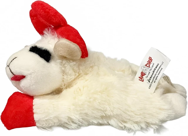 Alt view image 3 of 5 - Lamb Chop Dog Plush Toy with Santa Hat - Squeaky Toy | For All Dogs, Extra Soft Plush Stuffed Animal Toy For Cuddling And Playing, Cute Pet Toy 6 Cream