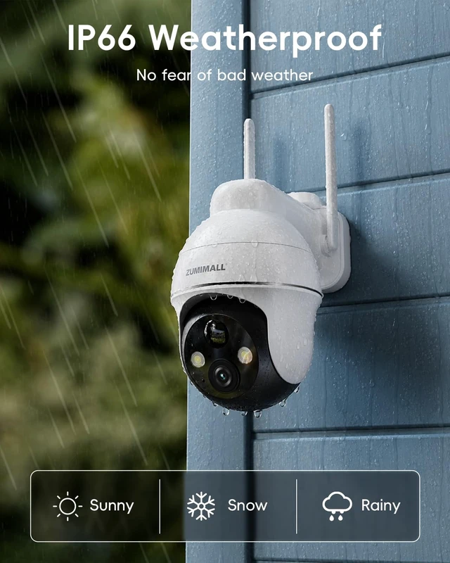 Alt view image 5 of 6 - 2K Security Cameras Wireless Outdoor, Battery Powered Cameras for Home Security with 360° View, Color Night Vision, 2-Way Talk, AI Motion Alert, Siren, CloudEdge App Supported