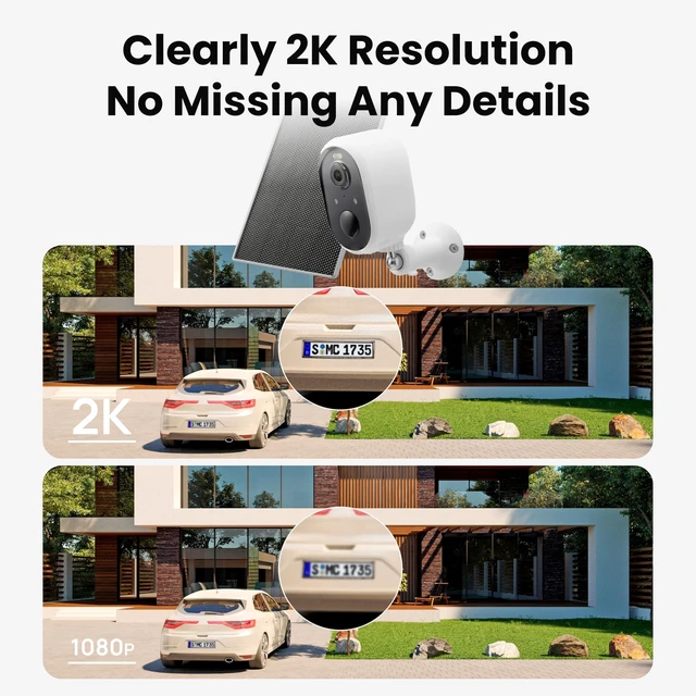 Alt view image 3 of 7 - Security Camera Outdoor Wireless, 2K Color Night Vision, Battery Powered PIR Motion Detection,2.4GHz WiFi Cameras for Home Surveillance, Light and Sound Alarm, 2-Way Audio