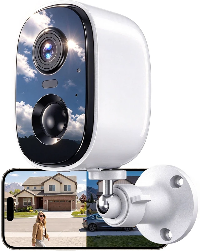 Main image of 2026 Upgraded Security Cameras Wireless Outdoor, True 2K Video/SD/Cloud Storage, Battery Powered, Motion Detection, 2-Way Talk, Spotlight Siren Alarm, IP65 Waterproof