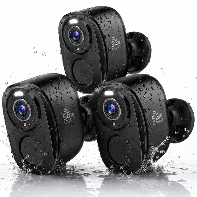 Main image of Wireless Security Cameras Outdoor 3Pack, 5G/2.4GHz WiFi Cameras | for Home Security, AI Motion Detection, 2K Color Night Vision, Spotlight Siren Alarm, 2-Way Audio, Works/Alexa,Waterproof