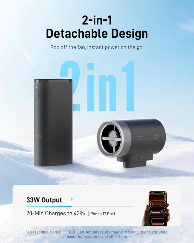 Alt view image 6 of 7 - 2-in-1 Portable Handheld Fan, 30H Max Cooling, 10000mAh Power Bank | 3 Gear Turbo High Speed, 33W Fast Charging with USB-C Port, Compact for Travel, Cruise, Concerts, Trendy Gifts for Women Men