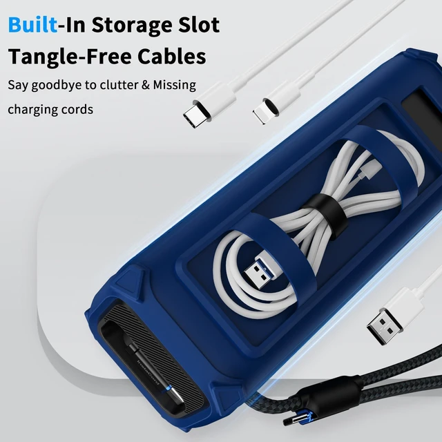 Alt view image 4 of 6 - Silicone Case for Anker Power Bank (25,000mAh/165W) - Shockproof Drop-Resistant, Built-in Cable Storage | Non-Slip Grip, Hidden Dust Plug Protective Cover for Anker Power Bank 165w