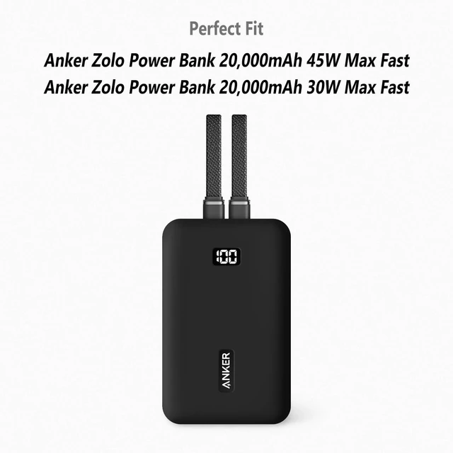 Alt view image 2 of 7 - Silicone Case for Anker Zolo Power Bank (2025 Upgraded Version) 20000mAh 30W/45W Max, Soft Flexible Scratch Resistant Protective Cover (Black)