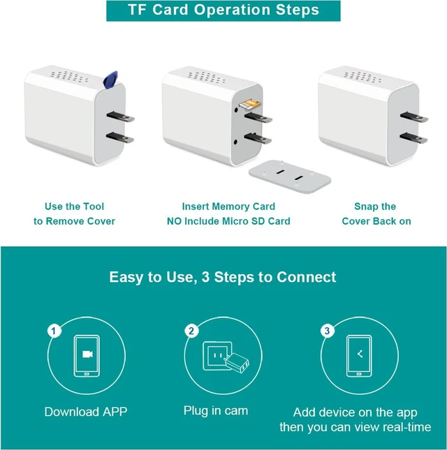Alt view image 5 of 6 - 1080P Charger Camera,Mini Wireless WiFi Indoor Security Camera | Motion Detection;Loop Recording;2.4G WIFI;APP Control;Engineering mode