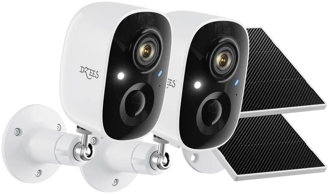 Main image of 2K Solar Security Cameras Wireless Outdoor, Battery Powered, 2 Pack | Solar Powered, 2K Color Night Vision, 2.4GHz WiFi Only, SD Card or Cloud Storage, IP66 Waterproof, for Yard and Front Door