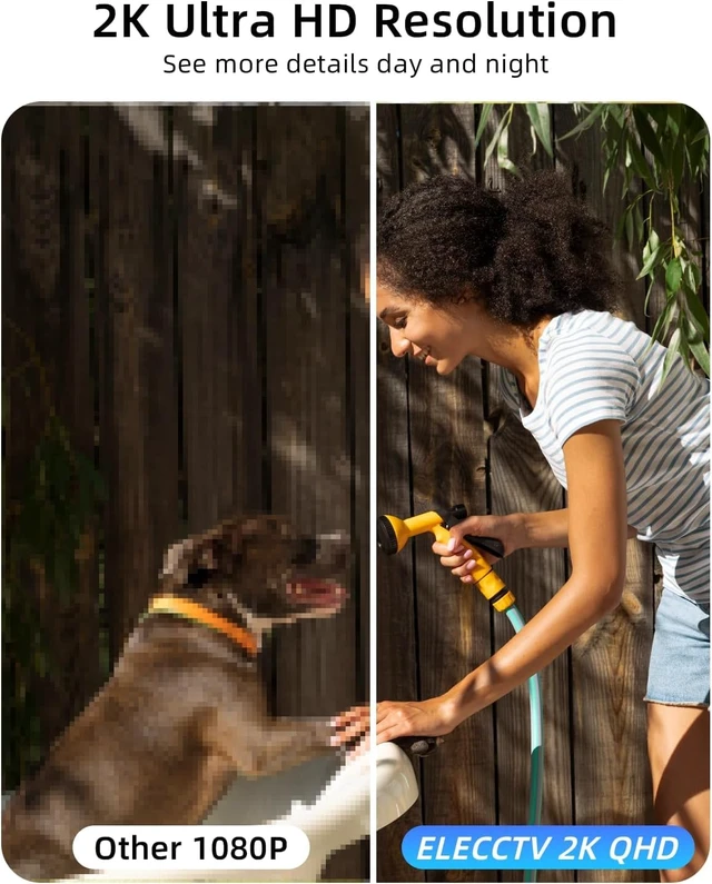 Alt view image 4 of 6 - 2pcs 2K Security Cameras Wireless Outdoor Battery Powered, 5G/2.4G | Camera for Home Security with Motion Detection,Siren, Color Night Vision,2-Way Talk, IP65, Cloud/SD, Works w/Alexa