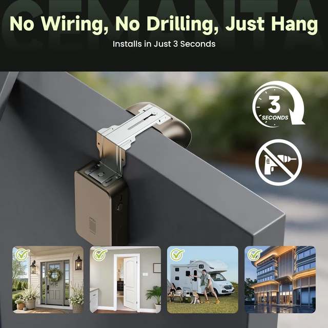 Alt view image 4 of 7 - 2K Indoor/Outdoor Security Camera, Wireless Doorcam | Free Cloud Storage,2.4G/5Ghz WiFi, 2-Way Talk, AI Human Detection, Tamper-Proof, Compatible with Alexa