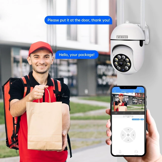 Alt view image 6 of 7 - 1080P Outdoor WiFi PTZ Security Camera, 5G WiFi, Auto Tracking, 2 Way Audio, Spotlight Night Vision, Compatible with Alexa, SD Card & Cloud Storage, Support ONVIF&RTSP IP CCTV Camera(4pack)