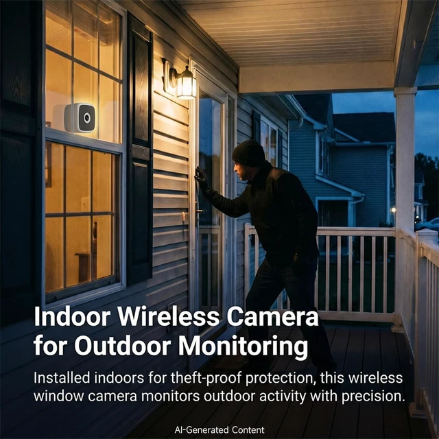 Alt view image 6 of 7 - 2.5K Window Camera Wireless 2Pack,6S Pre-Roll, Dual-Band 5G/2.4GHz WiFi Indoor Dome Cameras for Home Security, Anti-Glare Color Night Vision, AI Motion Detection, Magnetic No-Drill Setup