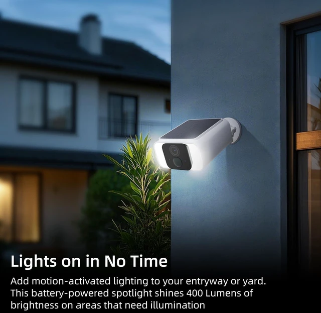 Alt view image 3 of 7 - 5/2.4Ghz WiFi Solar Security Cameras Wireless Outdoor | 2K Color Night Vision, Spotlight, Motion Detection, 2-Way Audio, Waterproof, SD/Cloud Storage