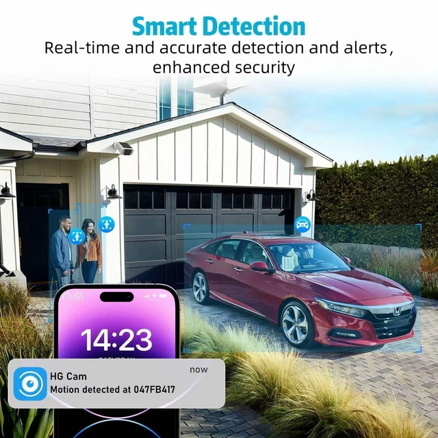 Alt view image 4 of 7 - 5/2.4Ghz WiFi Solar Security Cameras Wireless Outdoor | 2K Color Night Vision, Spotlight, Motion Detection, 2-Way Audio, Waterproof, SD/Cloud Storage