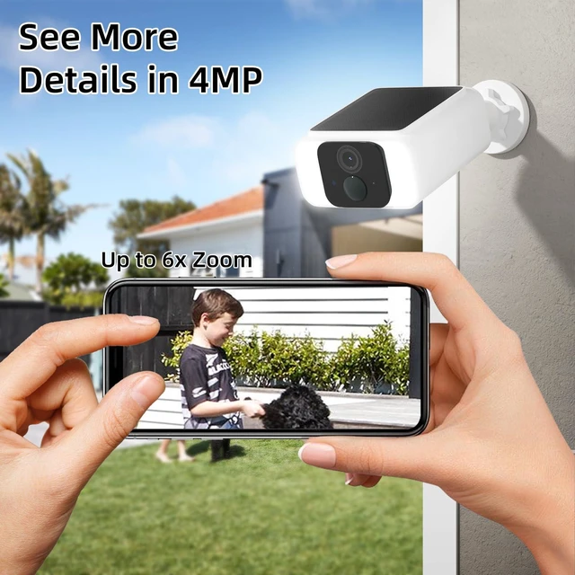 Alt view image 6 of 7 - 5/2.4Ghz WiFi Solar Security Cameras Wireless Outdoor | 2K Color Night Vision, Spotlight, Motion Detection, 2-Way Audio, Waterproof, SD/Cloud Storage