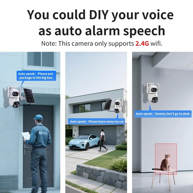 Alt view image 6 of 7 - Dual Lens Security Cameras Wireless Outdoor for Home Security, 2K Ultra HD Resolution, 2.4GHz WiFi, 2-Way Audio, Color Night Vision, Motion Detection, PTZ 360 Coverage, No Monthly Fee, IP65 Waterproof