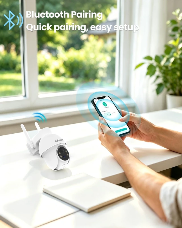 Alt view image 7 of 7 - 2K Solar Security Cameras Wireless Outdoor, 360°PTZ Outdoor Camera | Battery Powered, Color Night Vision, 2-Way Audio, PIR+AI Motion Detection, IP66 Waterproof, Work with Alexa&Google Assistant