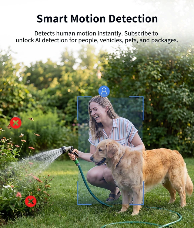 Alt view image 6 of 7 - 2K Security Camera Wireless Outdoor, WiFi Cameras for Home Security | Solar&Battery Powered, PIR/AI Motion Detection, Color Night Vision(Spotlight), 2-Way Audio, SD/Cloud Storage,IP66,Only 2.4GHz