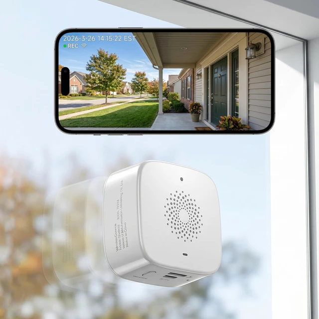 Main image of 2.5K Wireless Window Cameras for Home Security, 6s Pre-Roll | No-Drill Indoor Camera, Battery Powered,2.4G/5GHz WiFi,Color Night Vision, AI Person Detection, Anti-Glare