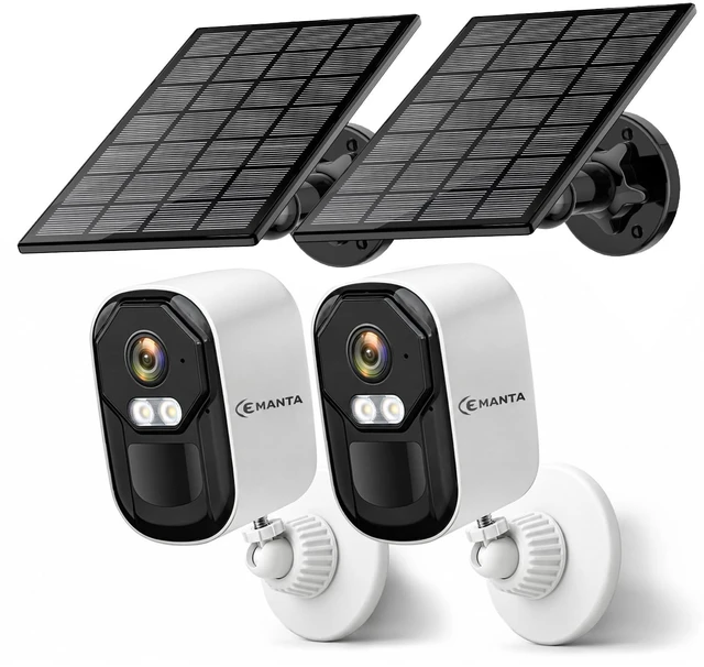 Main image of 4MPSecurity Cameras Wireless Outdoor, Solar Powered-2 Pack | Free Cloud Storage, 2.4G/5G WiFi, AI Motion Detection with Spotlight,Color Night Vision, 2-Way Audio, Weatherproof