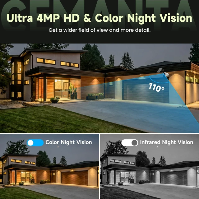 Alt view image 5 of 7 - 2.5K Security Camera Wireless Outdoor, Free Cloud Storage-2 Pack | 2.4G/5Ghz WiFi, AI Motion Detection with Spotlight & Siren Alarm, Color Night Vision, Weatherproof