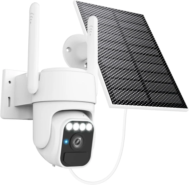 Main image of Solar Camera Outdoor Wireless, 360° Wi-Fi Home Security Cameras | 5200mAh battery with solar panel,IP65 weatherproof,color night vision,motion detection tracking,2.4G Wi-Fi only,pan/tilt