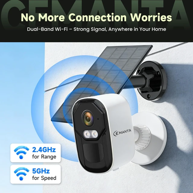 Alt view image 3 of 7 - 2.5K Security Camera Wireless Outdoor, Free Cloud Storage-2 Pack | 2.4G/5Ghz WiFi, AI Motion Detection with Spotlight & Siren Alarm, Color Night Vision, Weatherproof