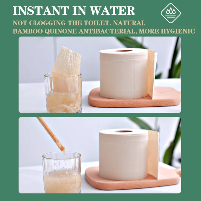 Alt view image 3 of 7 - Bamboo Toilet Paper, 4-Ply, 18 Rolls, 200 Sheets Per Roll, Total 3600 Sheets, Unbleached, Sustainable and Tree Free, Soft, Strong, Earth-Friendly