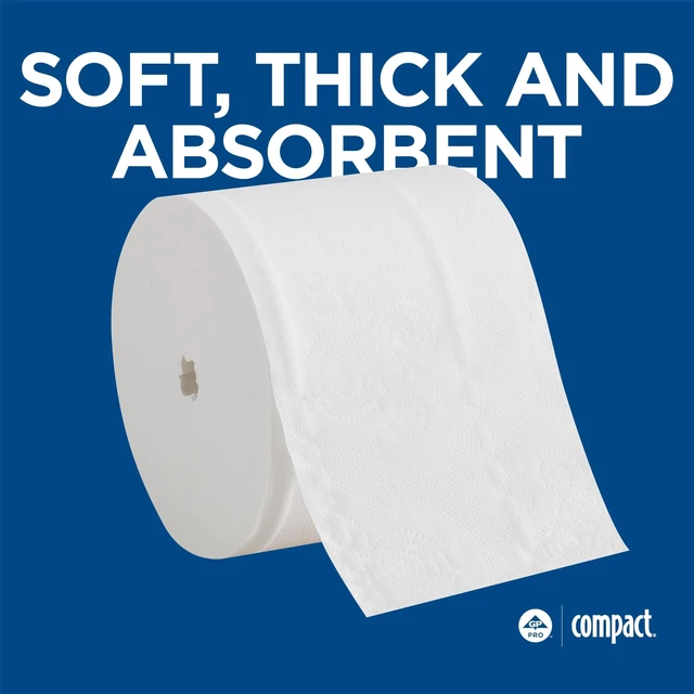 Alt view image 5 of 7 - Angel Soft Professional Series Compact Premium Embossed = 2-Ply High-Capacity Toilet Paper by GP PRO, White, 19371, 750 Sheets Per Roll, 36 Rolls Per Case