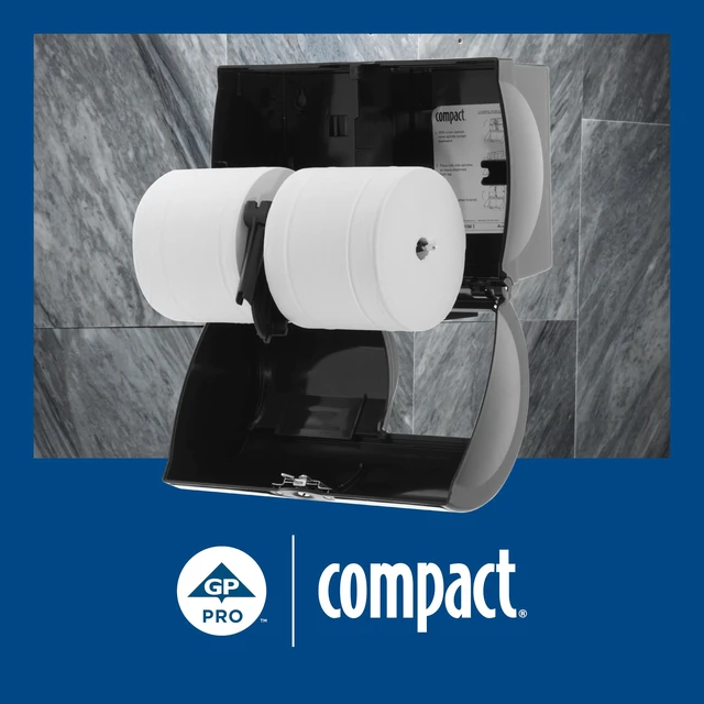 Alt view image 3 of 7 - Compact 1-Ply Recycled Toilet Paper by GP PRO (Georgia-Pacific), 19374, 3,000 Sheets Per Roll, 18 Rolls Per Case