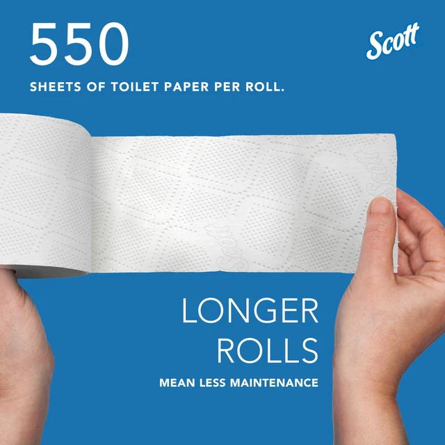Alt view image 7 of 7 - Standard Roll Toilet Paper, Bulk, 20 Rolls (13607) | 550 Sheets/Roll, 2-Ply, Individually Wrapped, Elevated Design, Plus Tier