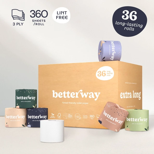 Alt view image 5 of 7 - Bamboo Toilet Paper 3 Ply - Sustainable Toilet Tissue - 36 Long-Lasting Organic Rolls & 360 Sheets Per Roll - Septic Safe - Plastic & PFAS Free - FSC Certified