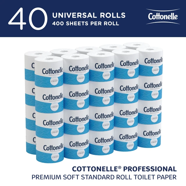 Alt view image 2 of 7 - CleanCare Toilet Paper, Bulk, 40 Rolls (58696) | 400 Sheets/Roll, 2-Ply, Individually Wrapped, Soft & Strong, Premium, FSC Certified, Fits Standard Toilet Paper Dispensers