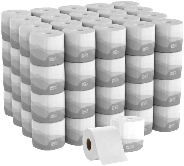Main image of Pacific Blue Basic 2-Ply Embossed Toilet Paper,19880/01, 550 Sheets Per Roll, 80 Rolls Per Case