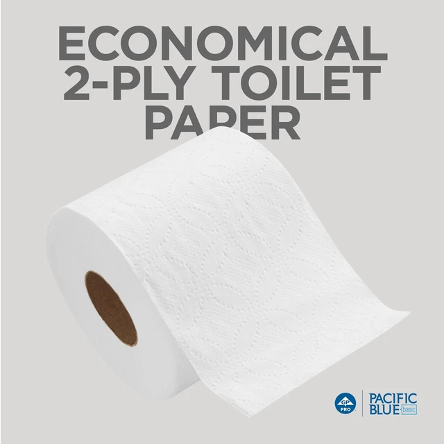Alt view image 5 of 7 - Pacific Blue Basic 2-Ply Embossed Toilet Paper,19880/01, 550 Sheets Per Roll, 80 Rolls Per Case