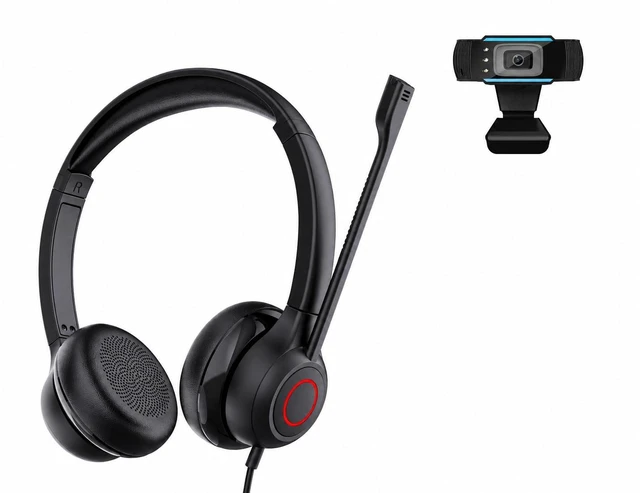 Main image of Voicepro 80 Premium Headset and Webcam Bundle (Includes Double Ear USB Headset and 1080P Webcam) All-in-One Combination