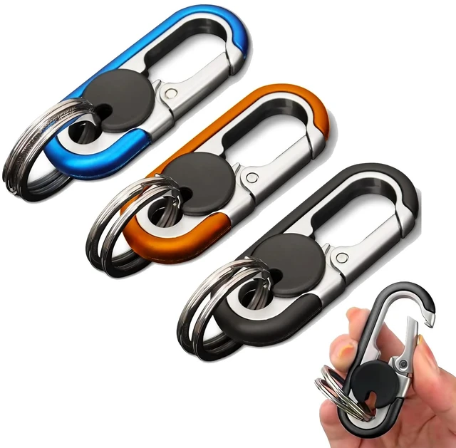 Main image of Men's Car Key Chain 3pcs, Personalized Creative Stainless Steel Car Keychain for Men, Anti-Loss Heavy Duty Metal Key Ring