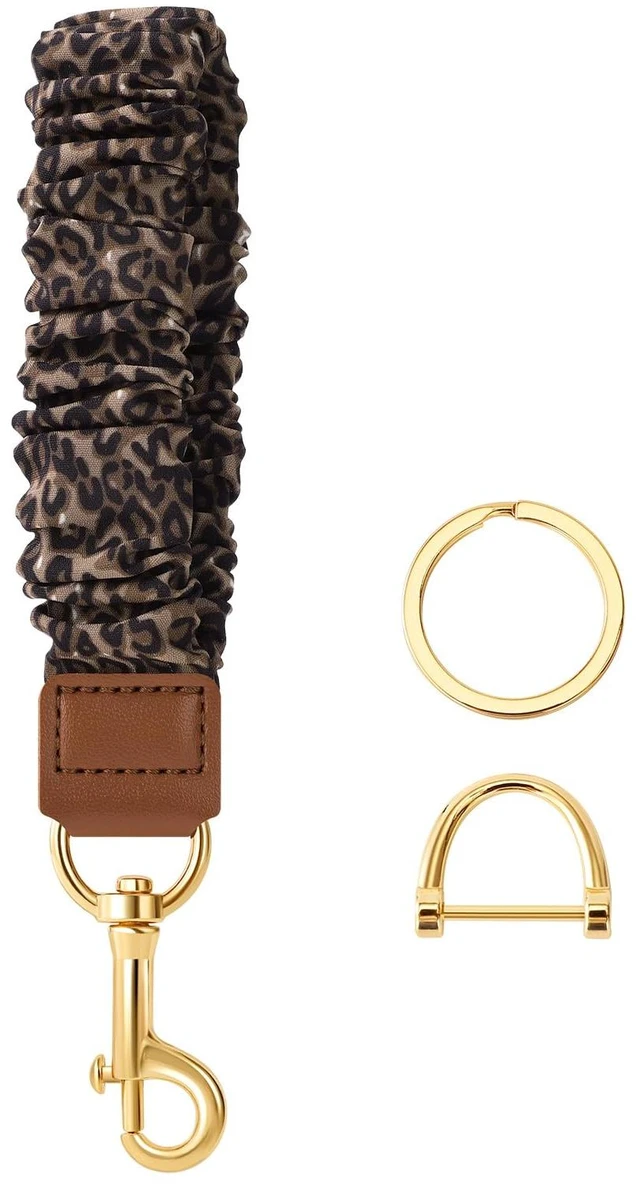Main image of Scrunchie Keychain Wristlet, Cute Key Chain Wrist Bracelet Lanyard Strap | stretchy scrunchie wristlet for keys, soft pill-resistant key chain bracelet for women, men, car keys, shopping, gym, travel