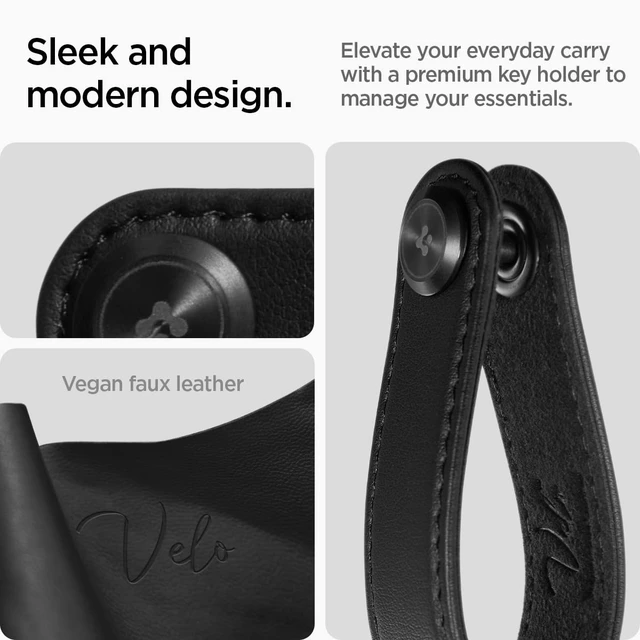 Alt view image 2 of 7 - Valentinus Key Organizer, Compact Holder | Keychain, Keyring, Holds Up to 6 Keys - Black