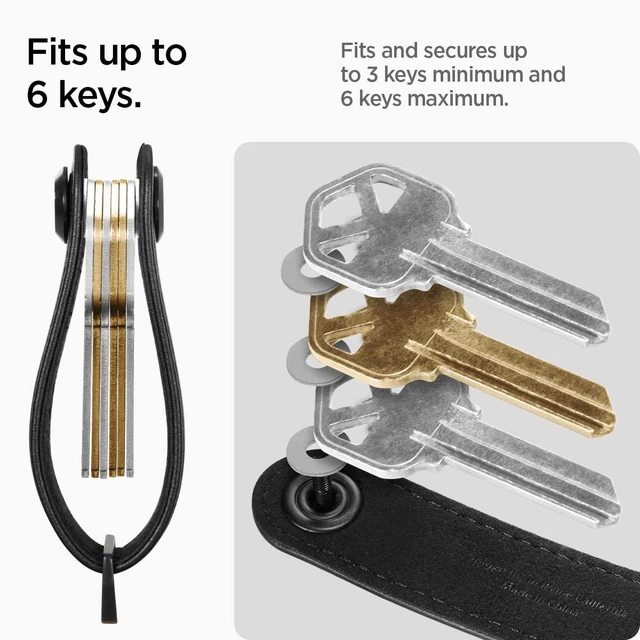 Alt view image 6 of 7 - Valentinus Key Organizer, Compact Holder | Keychain, Keyring, Holds Up to 6 Keys - Black