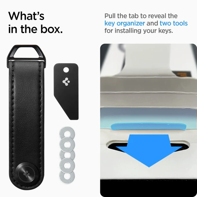 Alt view image 7 of 7 - Valentinus Key Organizer, Compact Holder | Keychain, Keyring, Holds Up to 6 Keys - Black