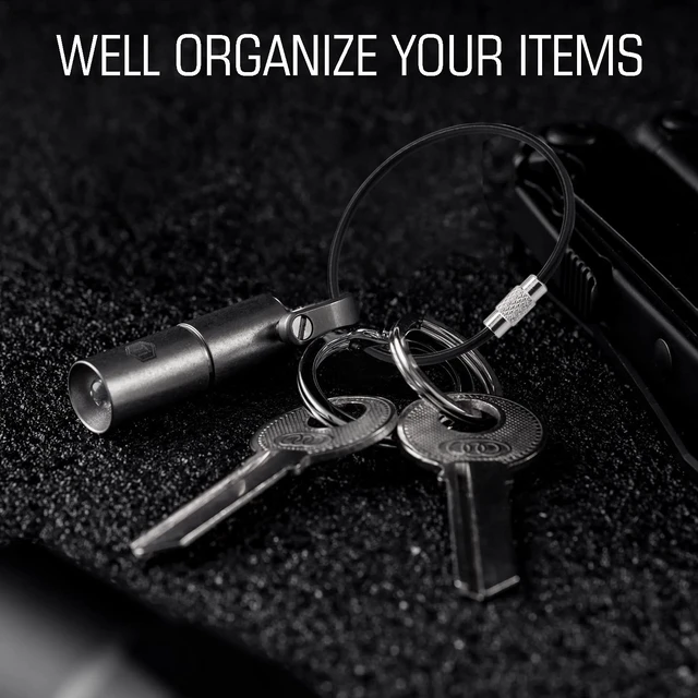 Alt view image 4 of 7 - 25 Pack Stainless Steel Loops 2mm Coated Wire Keychain Cable Large Key rings 6 inch Key Chain for Women, Luggage Tags, Key Tags, Keyrings, Kitchen utensils, Duster - Black