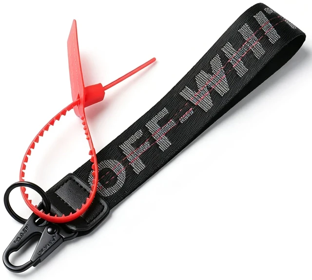Main image of OFF Classic Keychain Lanyard for Keys can Hang Key,Wallet,Car Keychain Wrist Strap,Durable Canvas Key Ring (Black)
