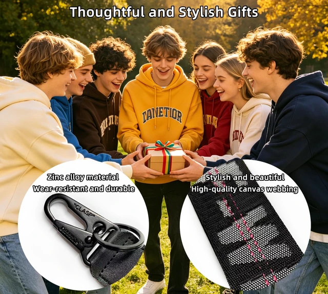 Alt view image 2 of 7 - OFF Classic Keychain Lanyard for Keys can Hang Key,Wallet,Car Keychain Wrist Strap,Durable Canvas Key Ring (Black)