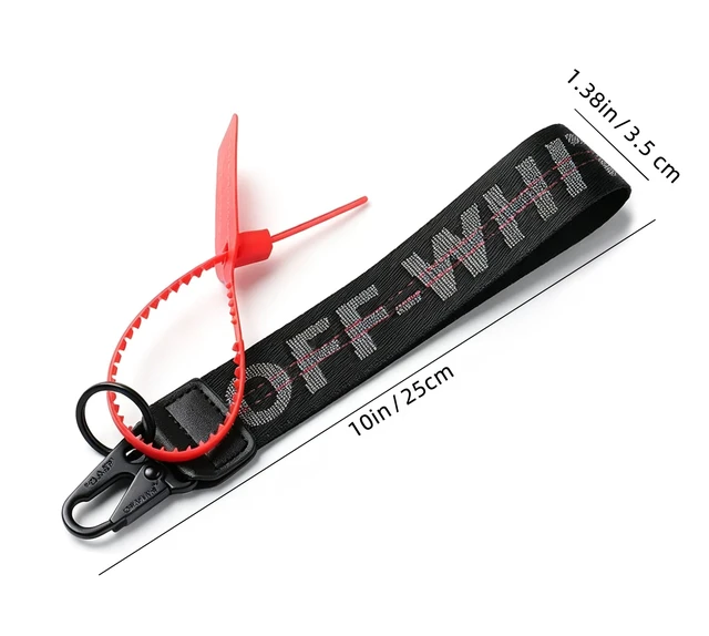 Alt view image 6 of 7 - OFF Classic Keychain Lanyard for Keys can Hang Key,Wallet,Car Keychain Wrist Strap,Durable Canvas Key Ring (Black)