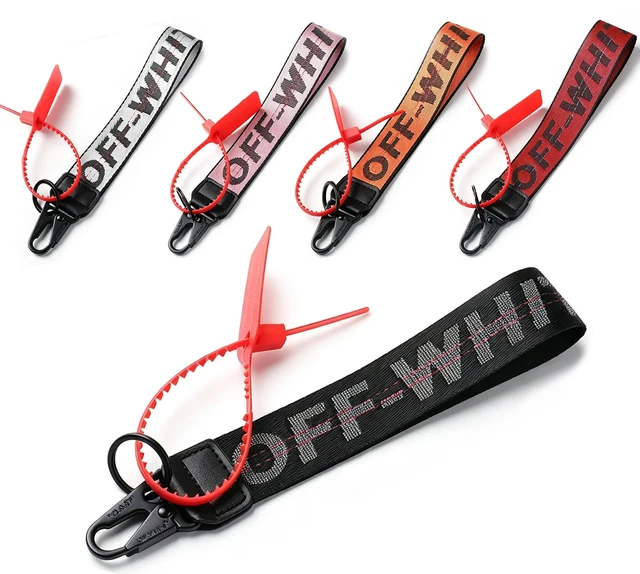 Alt view image 7 of 7 - OFF Classic Keychain Lanyard for Keys can Hang Key,Wallet,Car Keychain Wrist Strap,Durable Canvas Key Ring (Black)