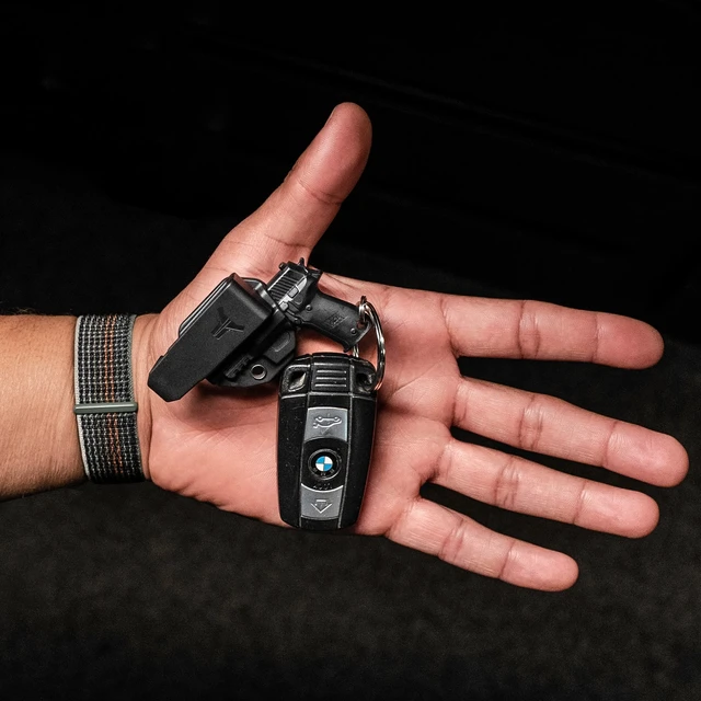 Alt view image 4 of 6 - Mini Pistol Shaped Keychain With Holster and Belt Clip - 1911 Model Holsters