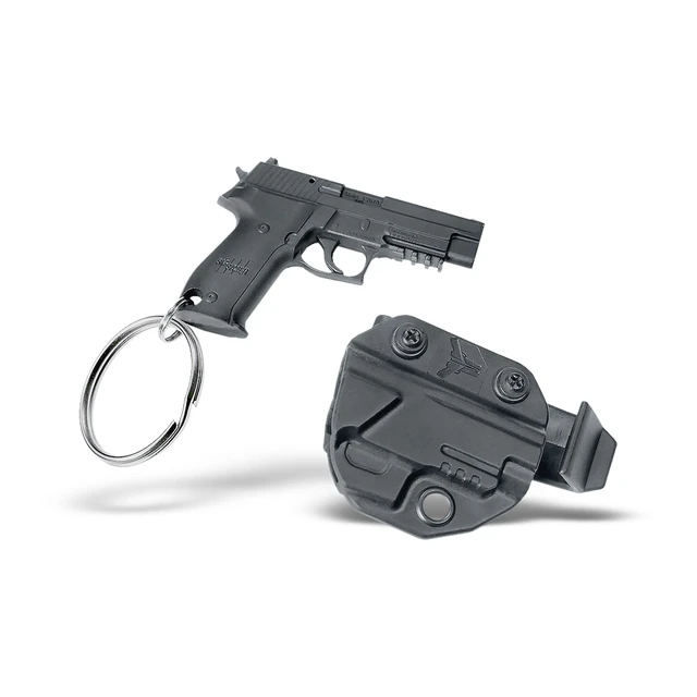 Alt view image 6 of 6 - Mini Pistol Shaped Keychain With Holster and Belt Clip - 1911 Model Holsters