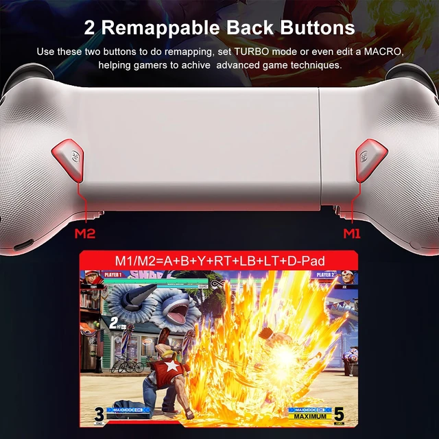 Alt view image 6 of 7 - USB C Game Controller for iPad/Tablet (6.7-11in compatible), Plug and Play Gamepad Joystick, Remote Play Controller for PS5/Xbox/PC, Cloud Game, Hall Rocker/Trigger/Turbo/Macro, Passthrough Charging